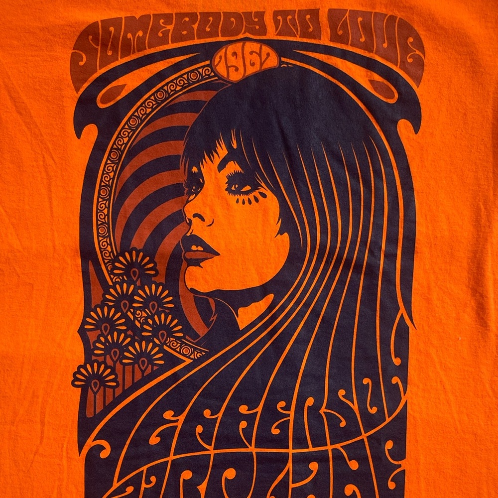 Vintage-Inspired Orange Short Sleeve Graphic Tee